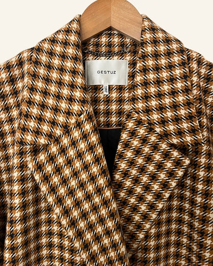 GESTUZ oversize checked wool blazer jacket
