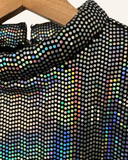 RODEBJER multicolored sparking top with long sleeves