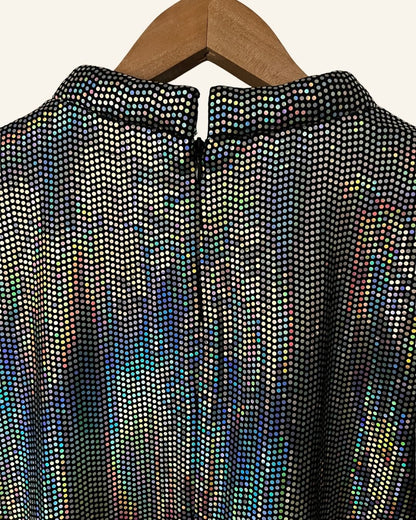 RODEBJER multicolored sparking top with long sleeves