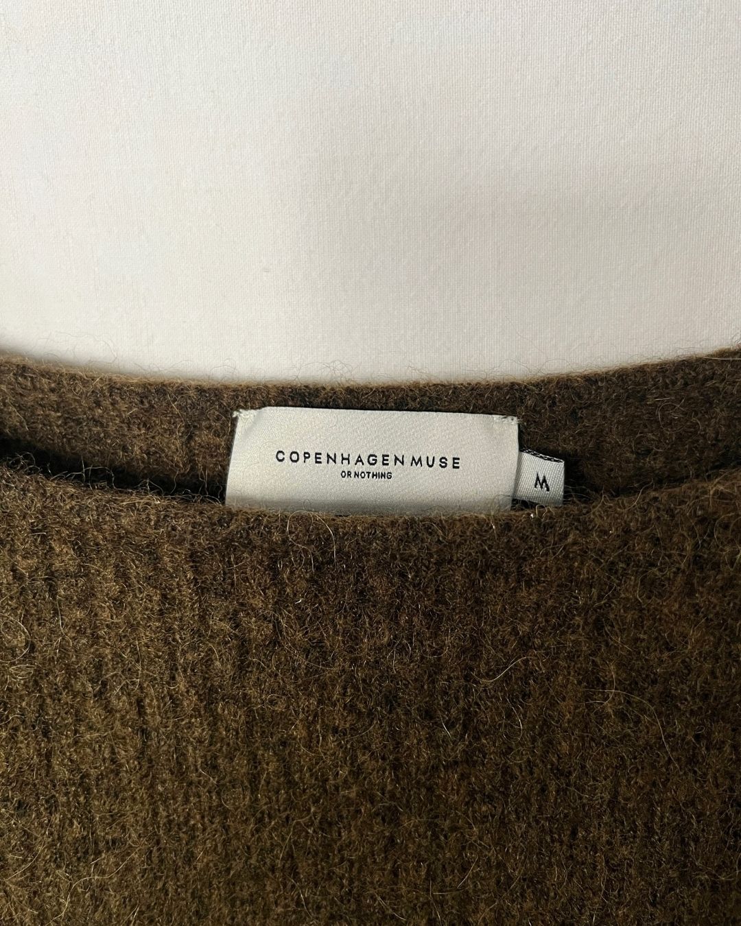 COPENHAGEN MUSE knitted khaki green puff sleeves alpaca sweater