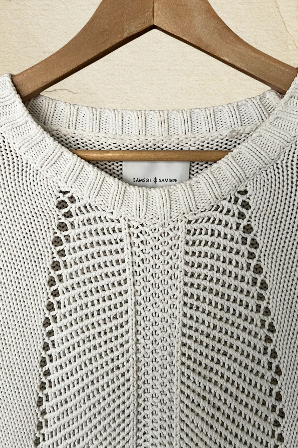 samsoesamsoe white coton knit sweater knitwear