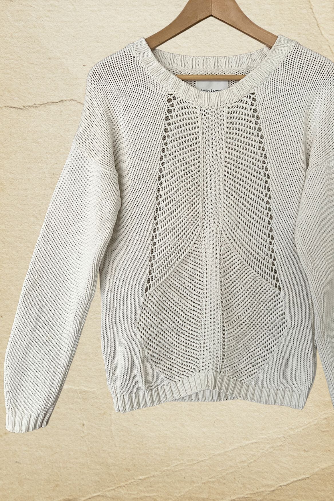 samsoesamsoe white coton knit sweater knitwear