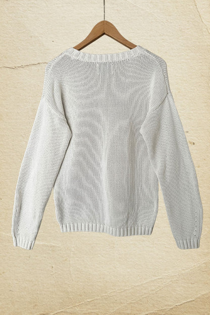 samsoesamsoe white coton knit sweater knitwear