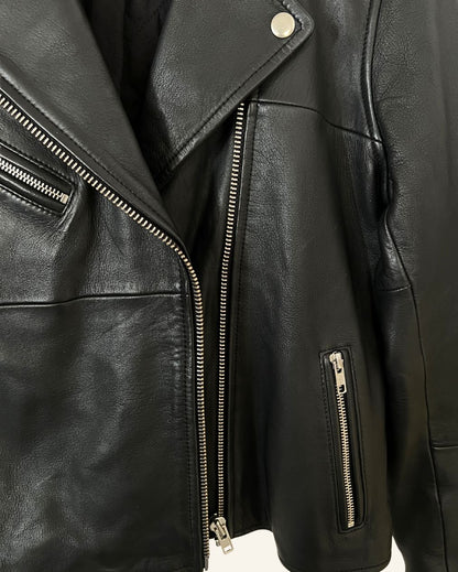 SAMSOE SAMSOE "Tautou" black leather biker jacket