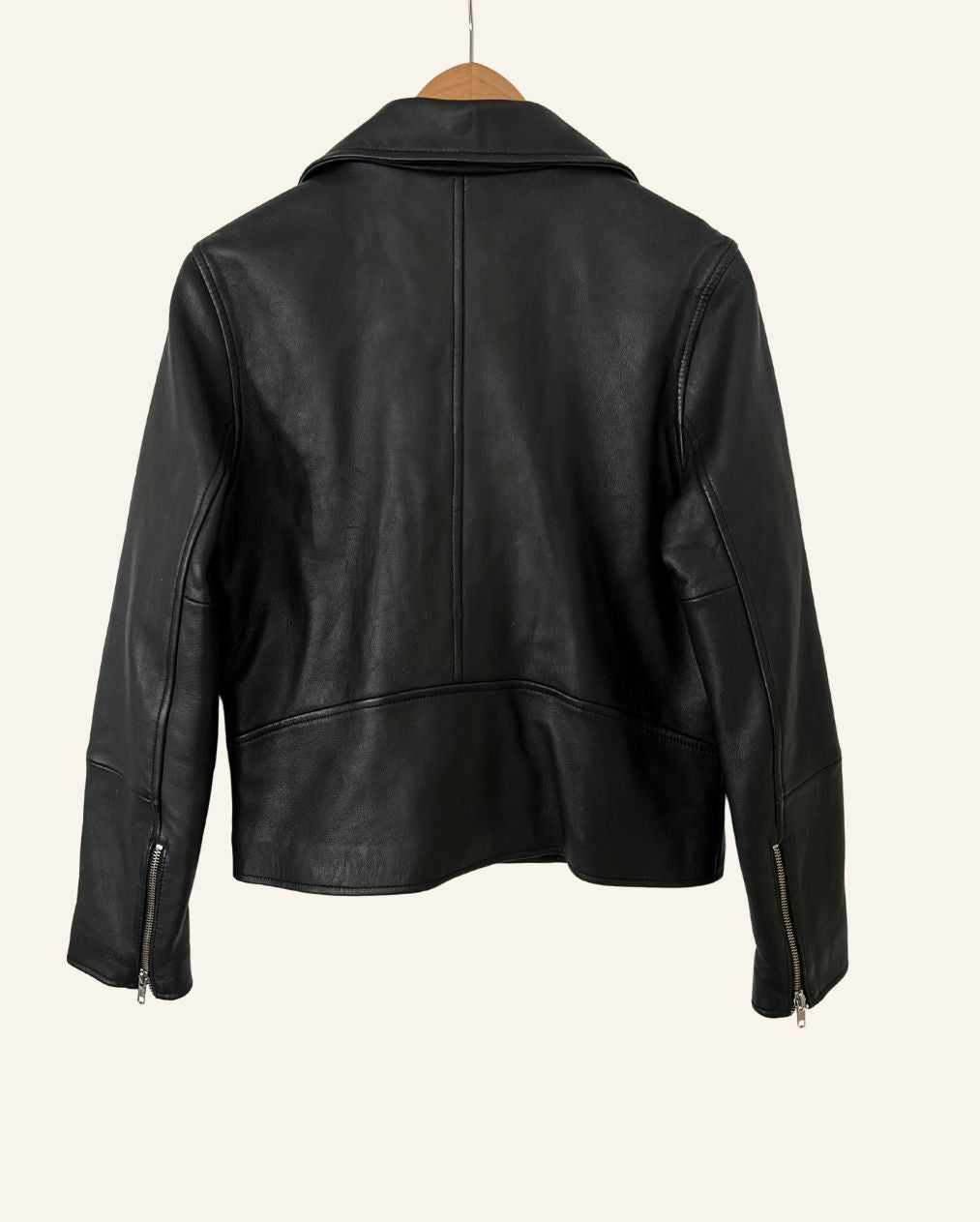 SAMSOE SAMSOE "Tautou" black leather biker jacket