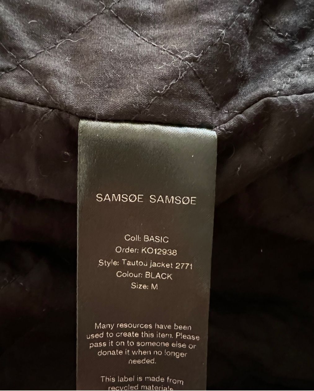 SAMSOE SAMSOE "Tautou" black leather biker jacket