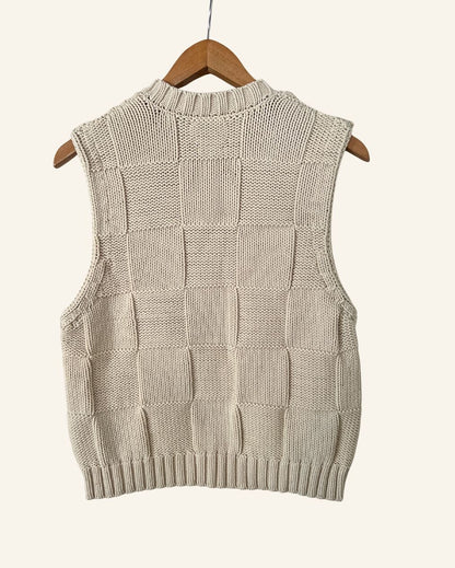 GANNI cream color knitted vest