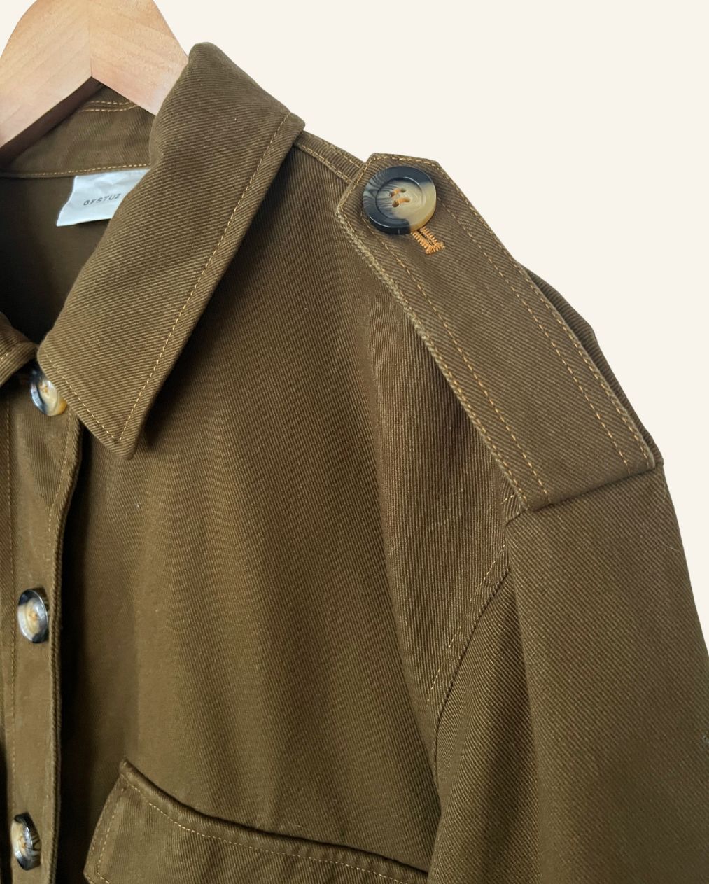 GESTUZ kaki green denim jacket