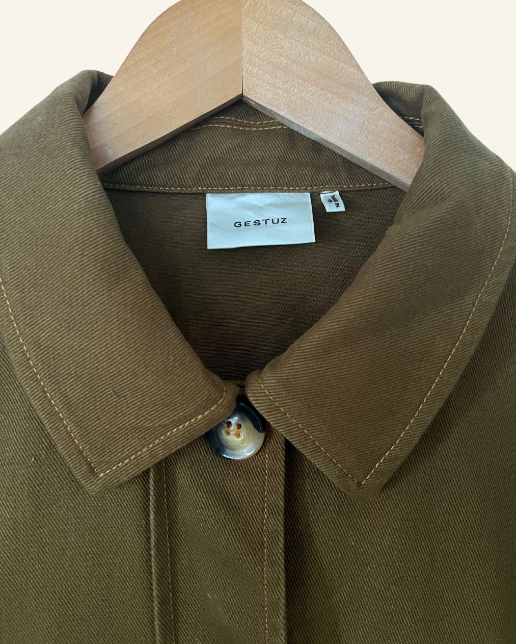 GESTUZ kaki green denim jacket