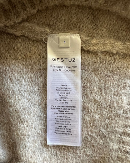 GESTUZ dark beige alpaca wool knitwear pullover