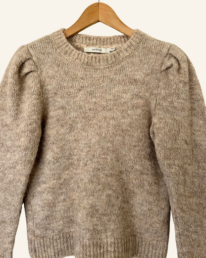 GESTUZ dark beige alpaca wool knitwear pullover