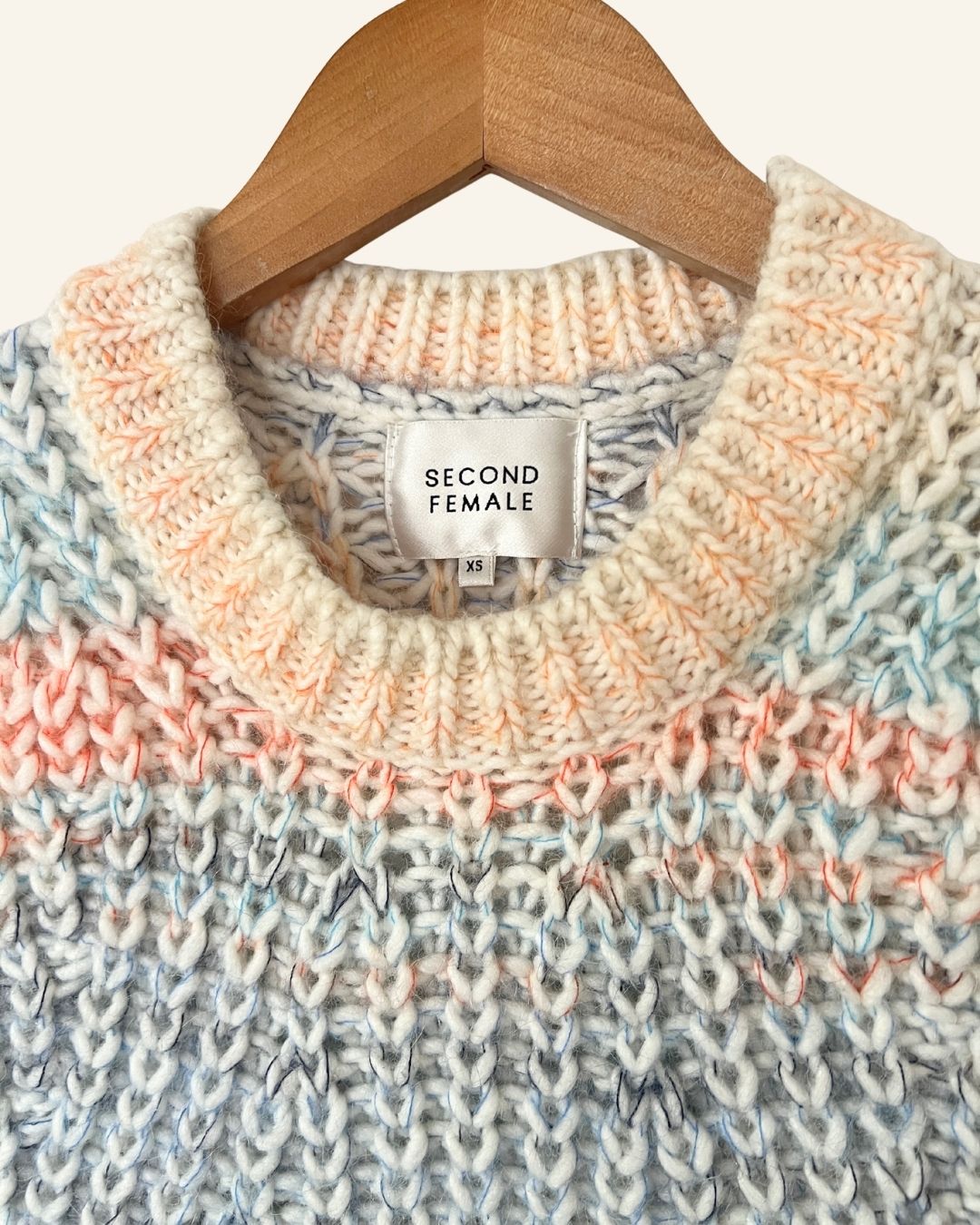 SECOND FEMALE colorful pastel  alpaca mohair wool knitted vest sweater