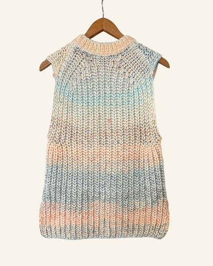 SECOND FEMALE colorful pastel  alpaca mohair wool knitted vest sweater