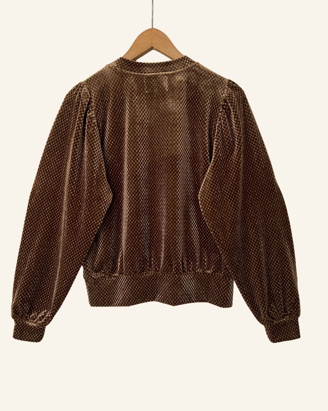 SECOND FEMALE golden brown velvet sweater