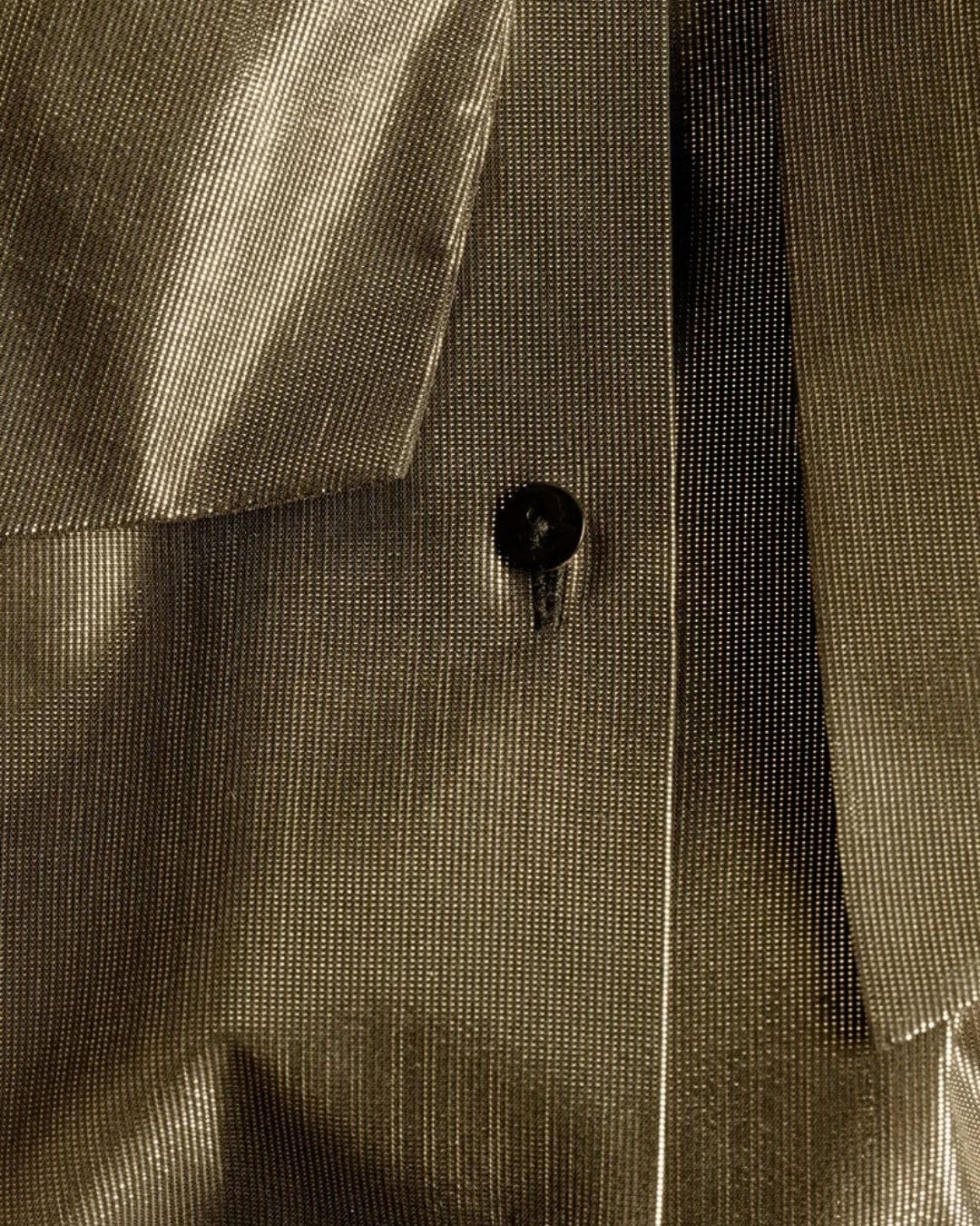 & OTHER STORIES lamé gold bow tie blouse shirt