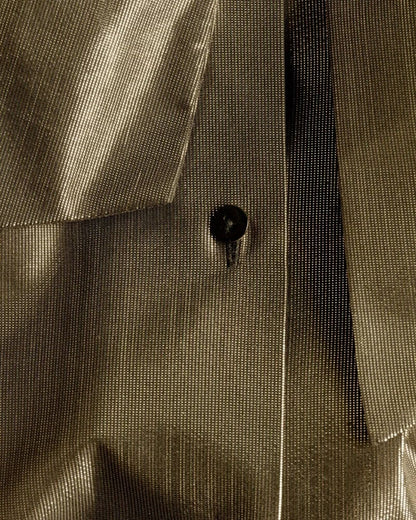 & OTHER STORIES lamé gold bow tie blouse shirt