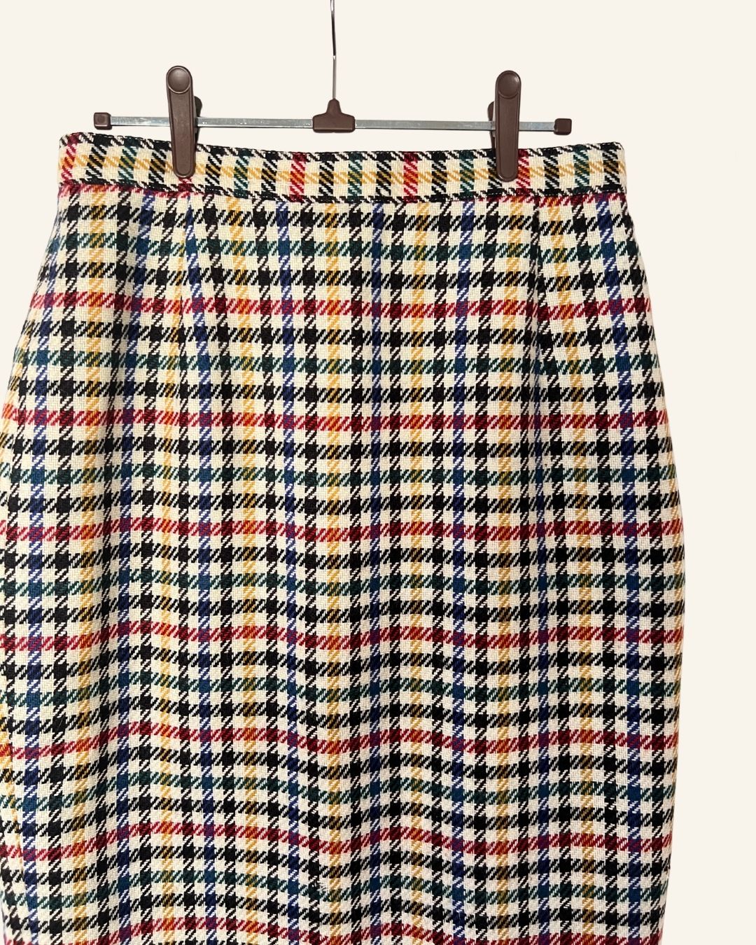 Vintage CACHAREL checked wool pencil skirt