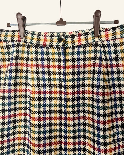 Vintage CACHAREL checked wool pencil skirt