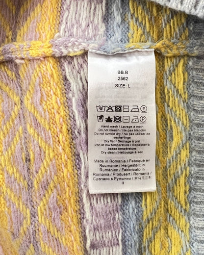 GANNI sleeveless V-neck knit wool sweater with logo