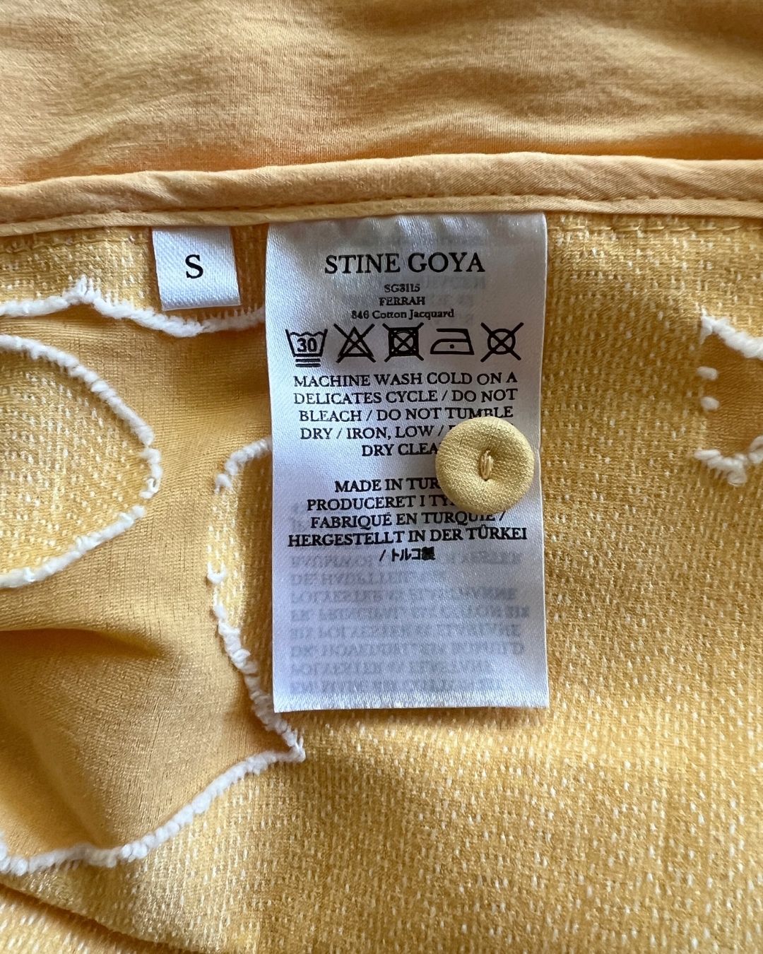 STINE GOYA oversize light orange floral jacquard peplum blouse