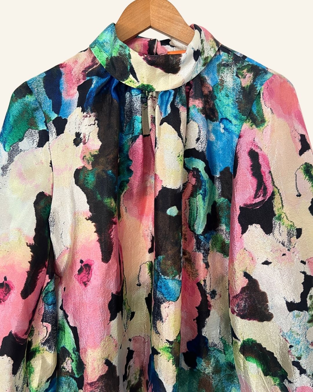 STINE GOYA ashley frosted floral puff sleeved blouse