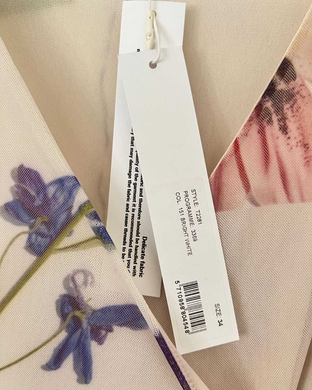 GANNI floral printed ruffled off white long wrap dress with puff sleeves