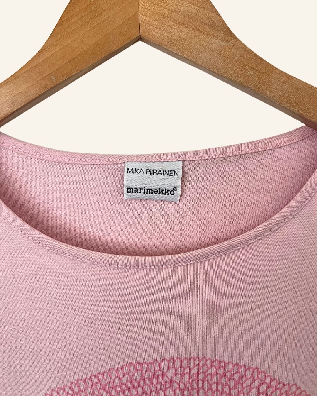 MARIMEKKO vintage flower print dusty rose pink t shirt