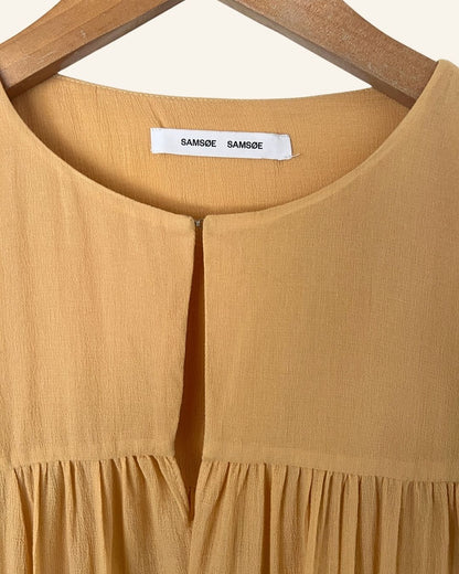SAMSOE SAMSOE apricot beige color long summer dress in organic cotton