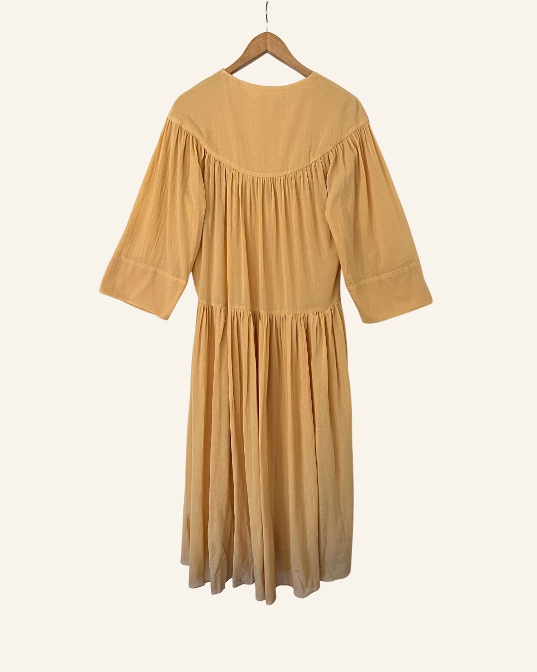 SAMSOE SAMSOE apricot beige color long summer dress in organic cotton