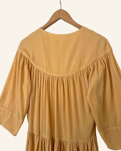SAMSOE SAMSOE apricot beige color long summer dress in organic cotton