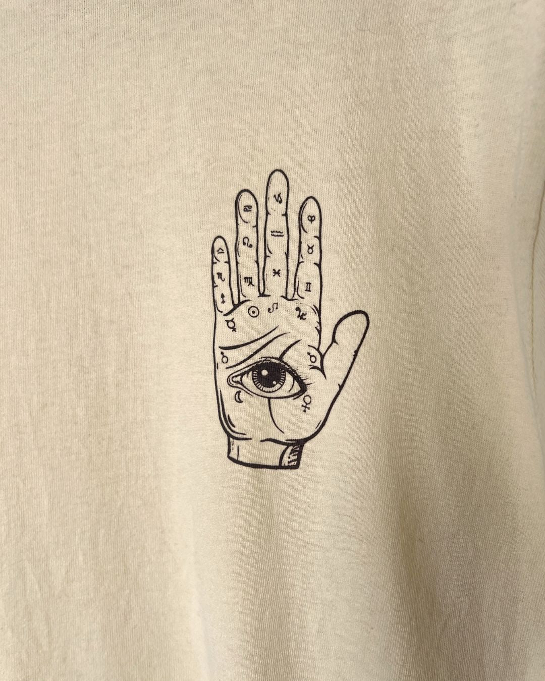 BAUM UND PFERDGARTEN Light yellow hand eye print t-shirt in organic cotton