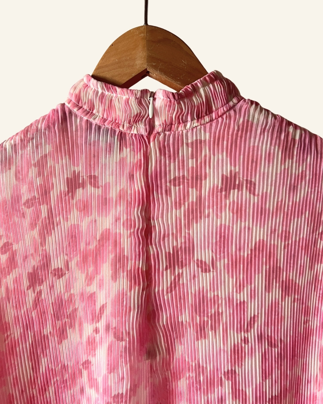 GANNI pleated floral pink long Georgette dress