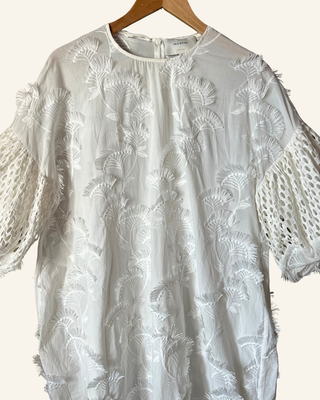 MUNTHE thunder white cotton blend large white dress