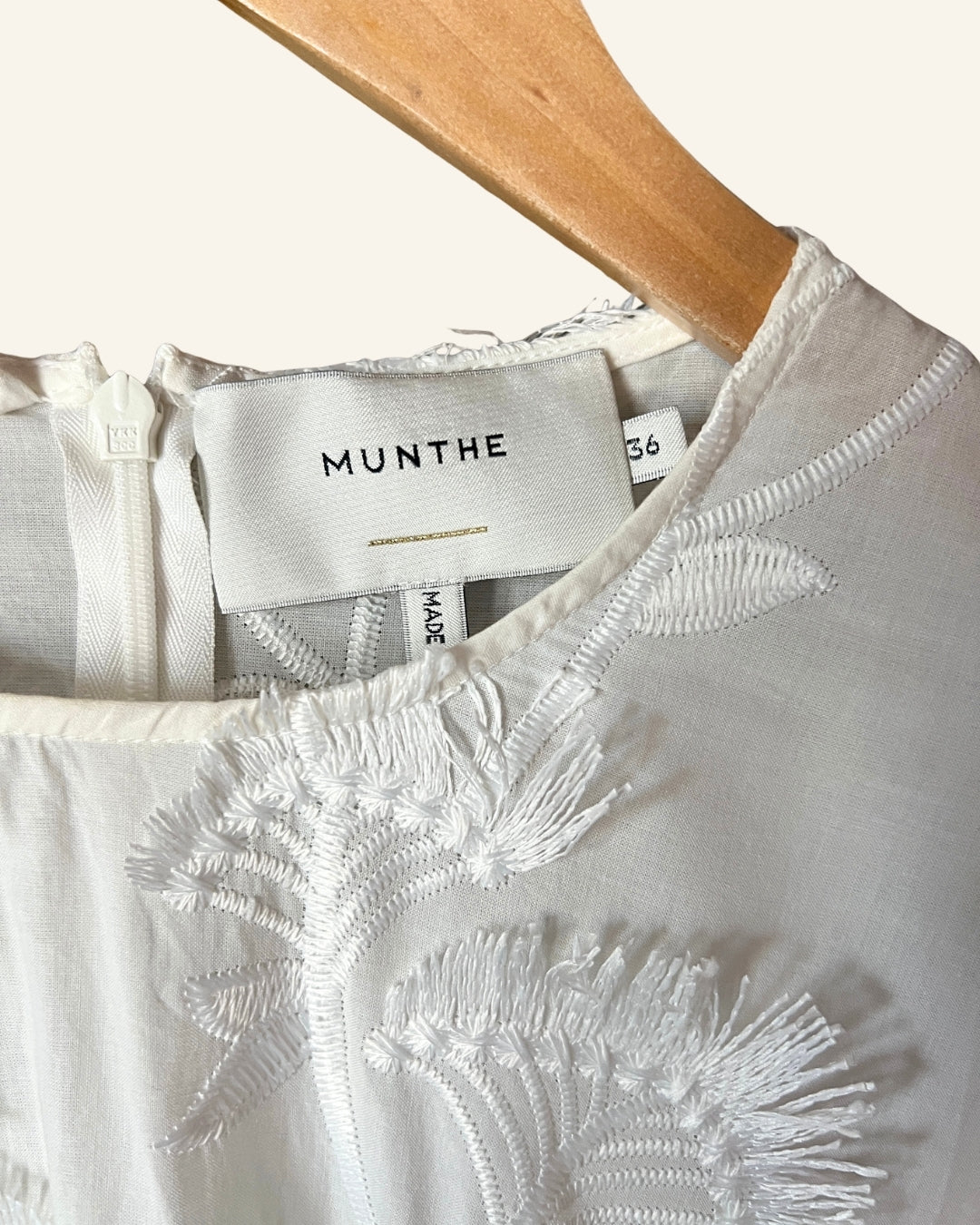 MUNTHE white cotton blend large white dress
