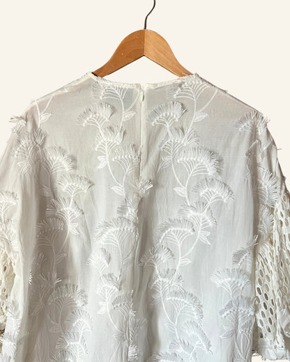 MUNTHE white cotton blend large white dress