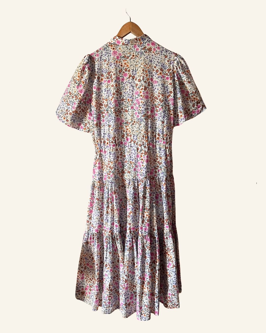 MUNTHE white floral print long dress viscose silk blend