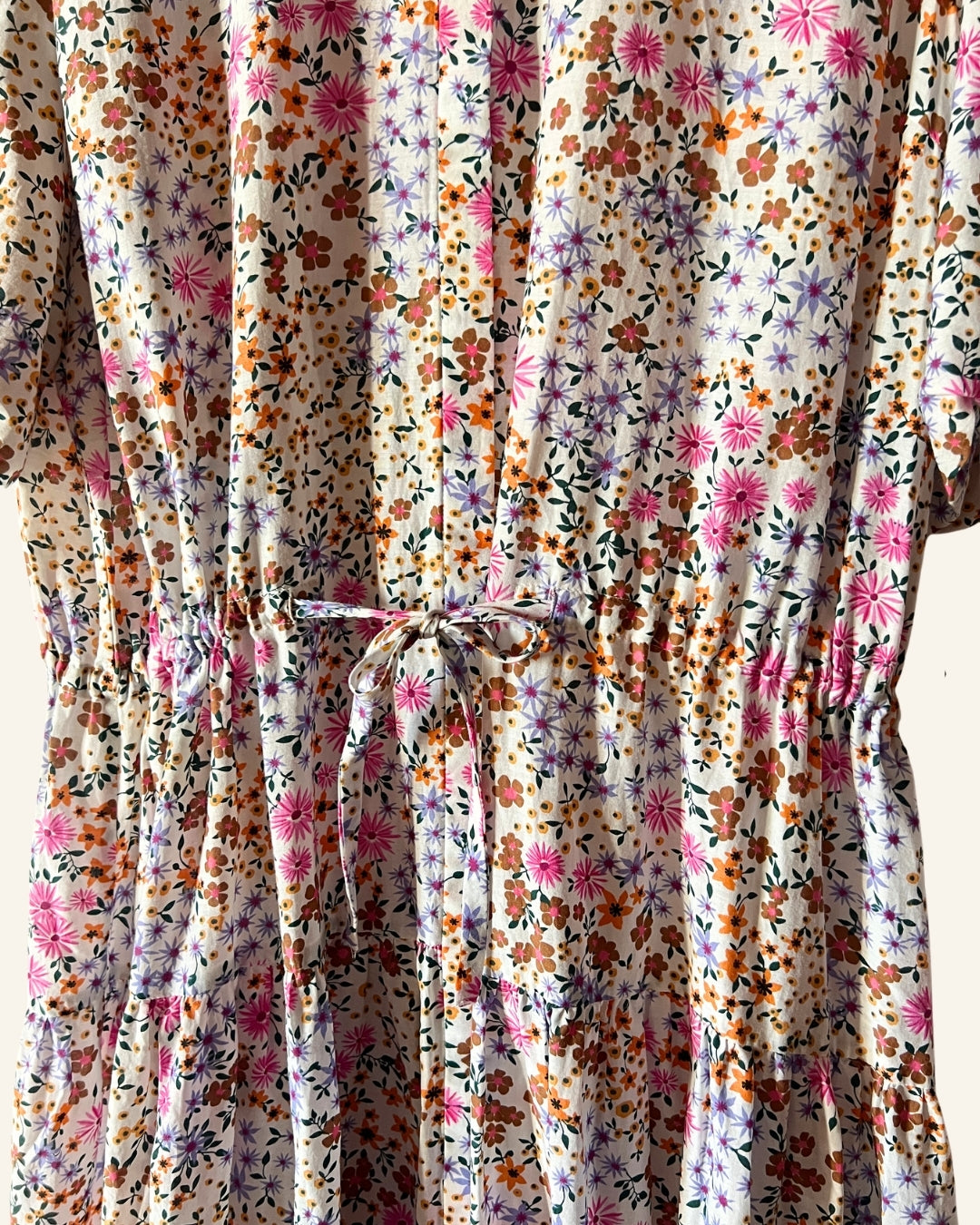 MUNTHE white floral print long dress viscose silk blend