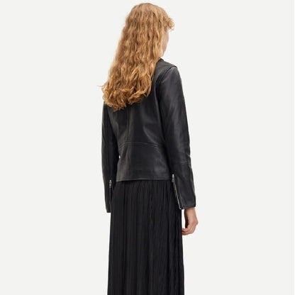 SAMSOE SAMSOE "Tautou" black leather biker jacket