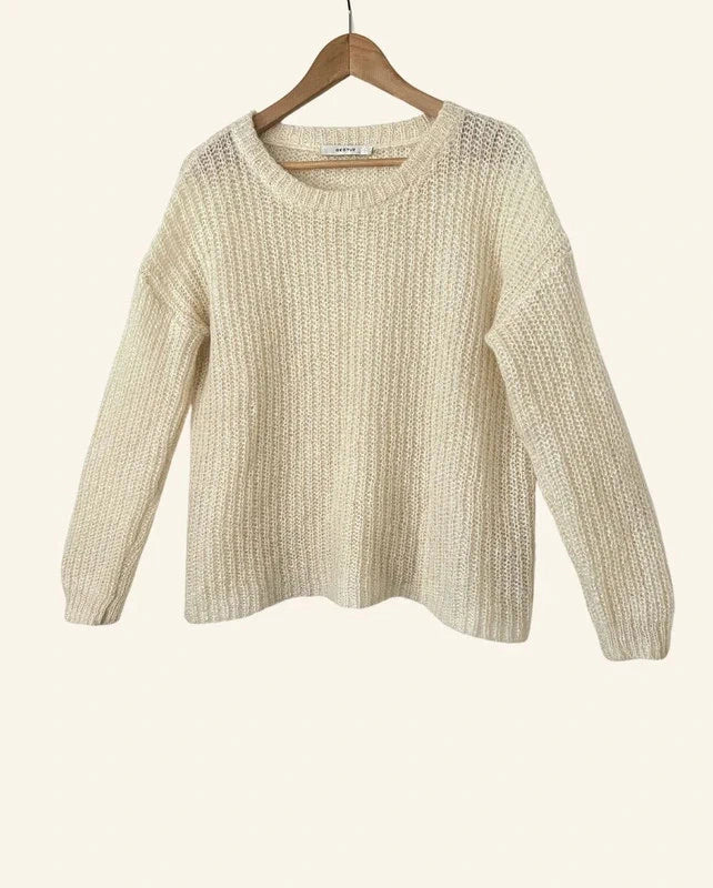 GESTUZ off-white cream mohair knitwear pullover sweater