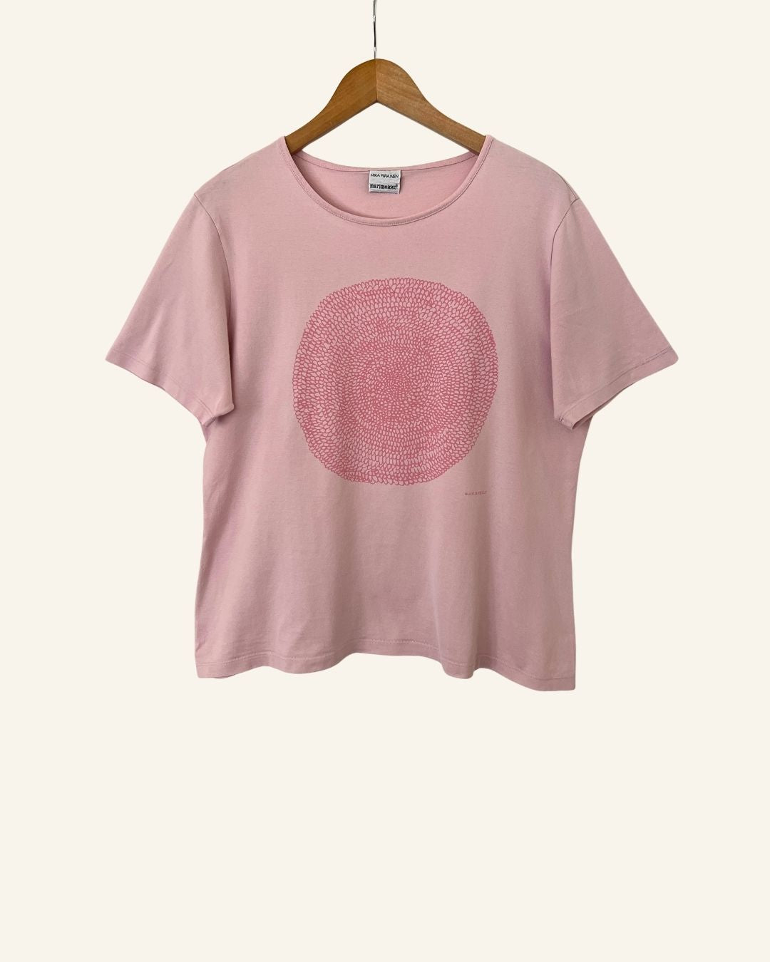 MARIMEKKO vintage flower print dusty rose pink t shirt