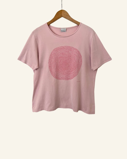 MARIMEKKO vintage flower print dusty rose pink t shirt