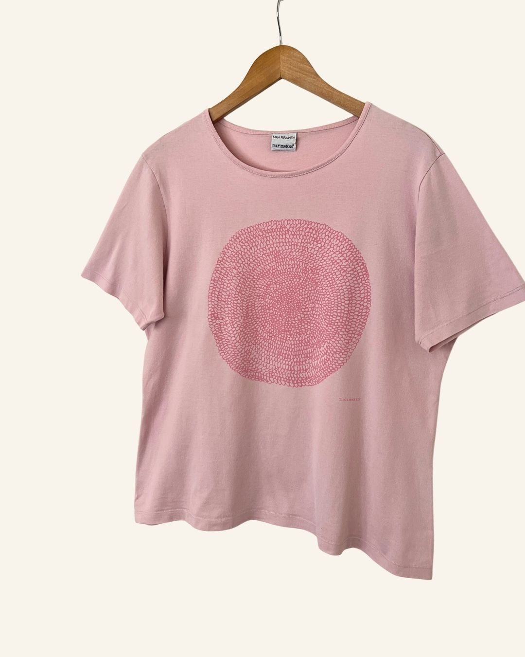 MARIMEKKO vintage flower print dusty rose pink t shirt