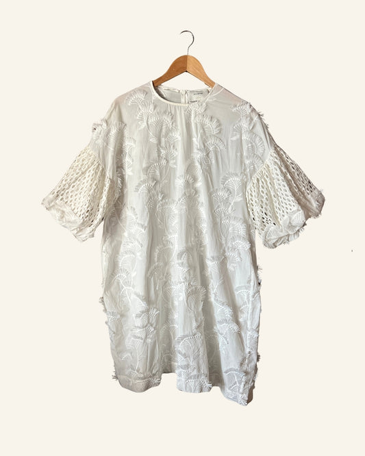 MUNTHE thunder white cotton blend large white dress