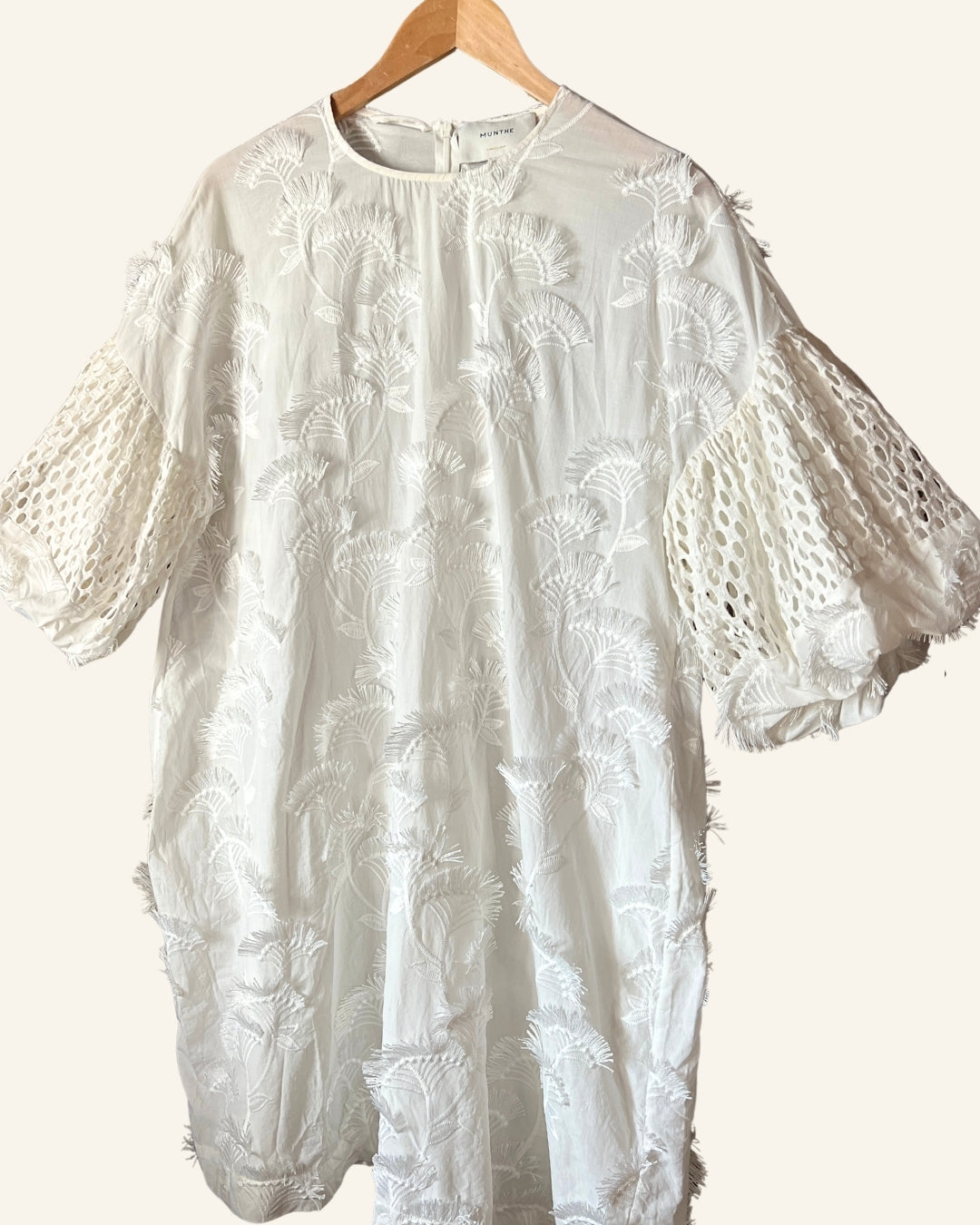 MUNTHE thunder white cotton blend large white dress