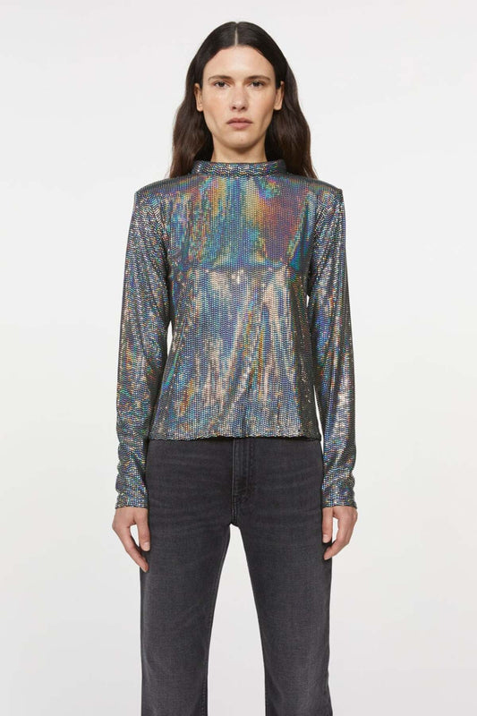 RODEBJER multicolored sparking top with long sleeves marin sparkle
