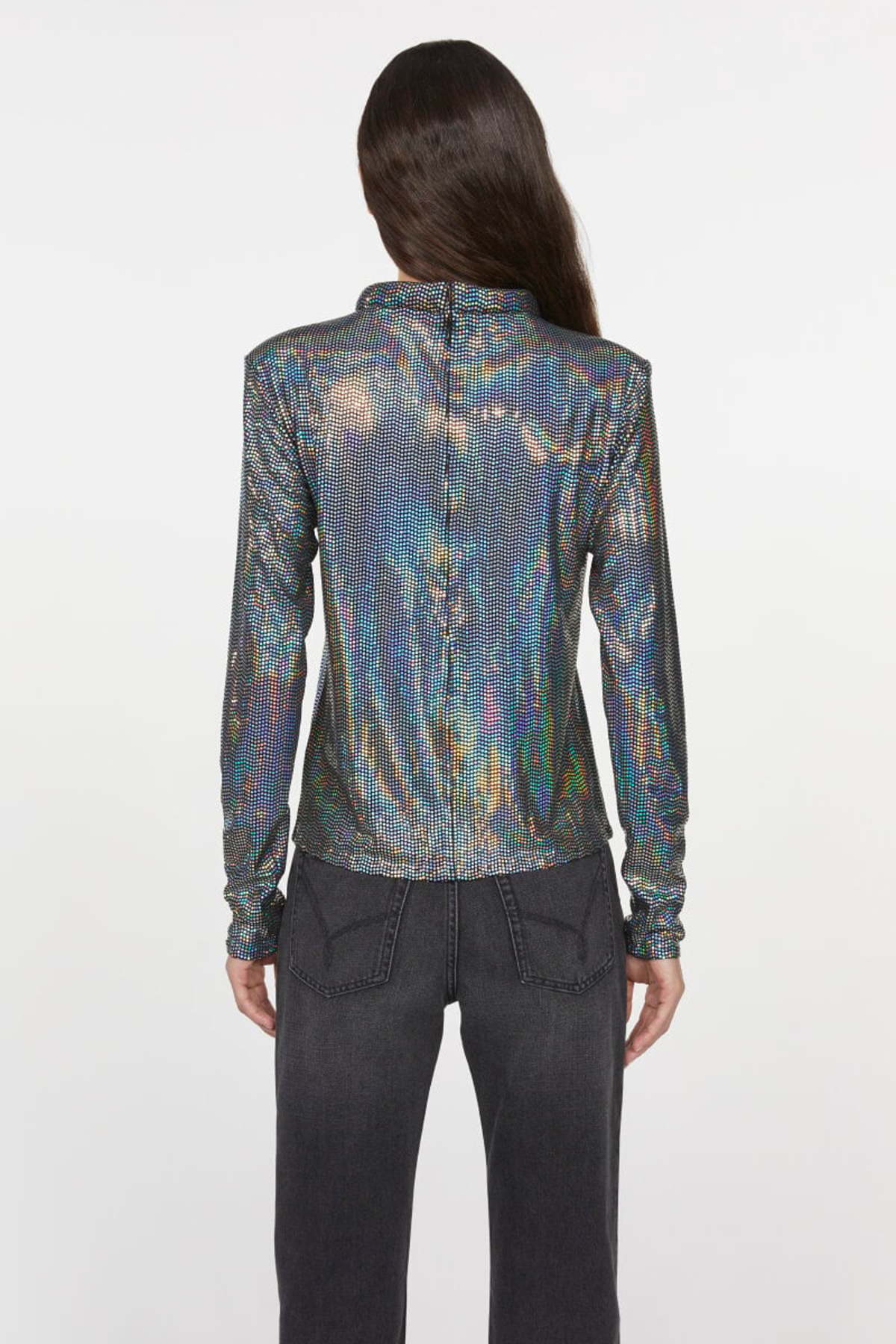 RODEBJER multicolored sparking top with long sleeves marin sparkle