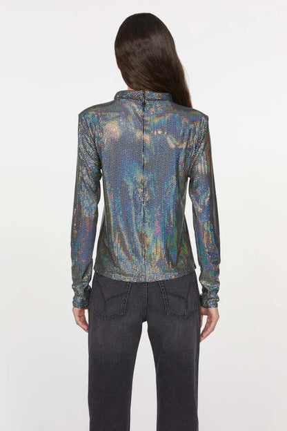 RODEBJER multicolored sparking top with long sleeves marin sparkle