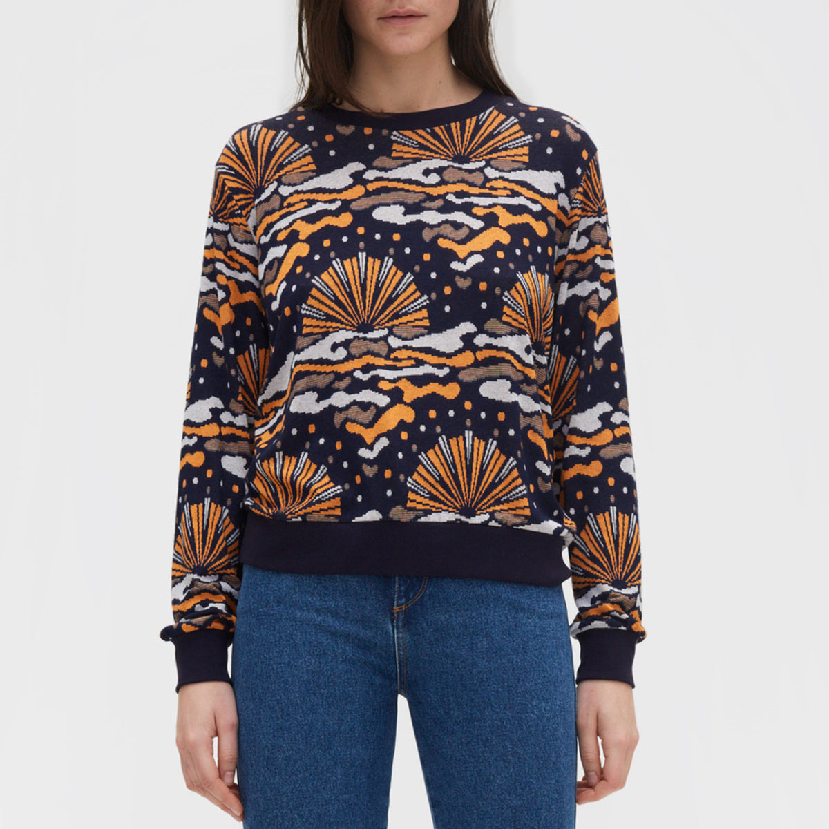 RODEBJER navy blue Sunrise knitted jersey sweater