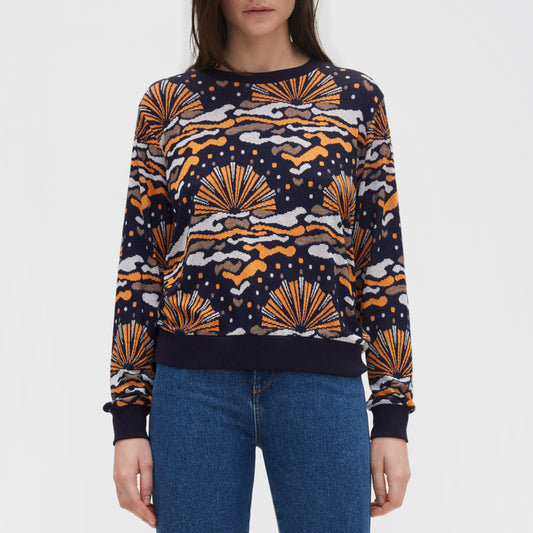 RODEBJER navy blue Sunrise knitted jersey sweater