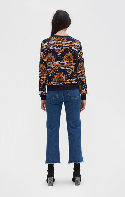 RODEBJER navy blue Sunrise knitted jersey sweater